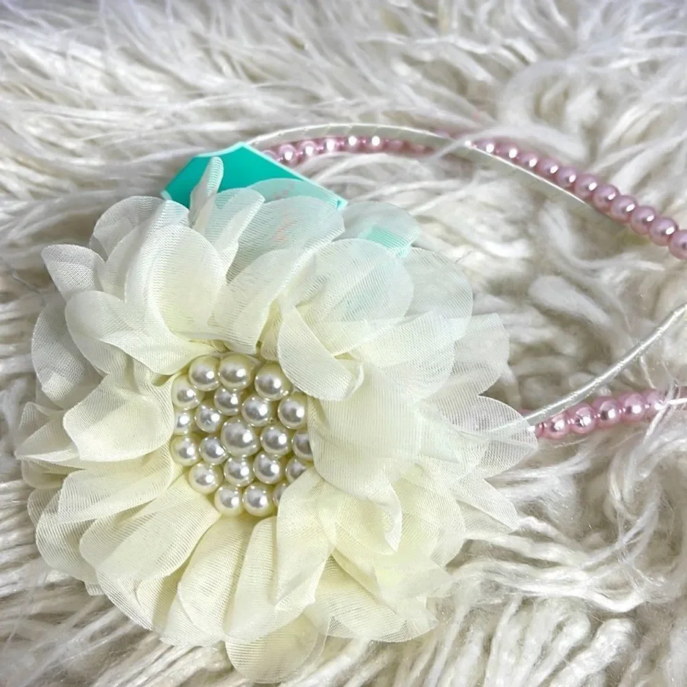 ‎Copper key ivory pearl pink headband